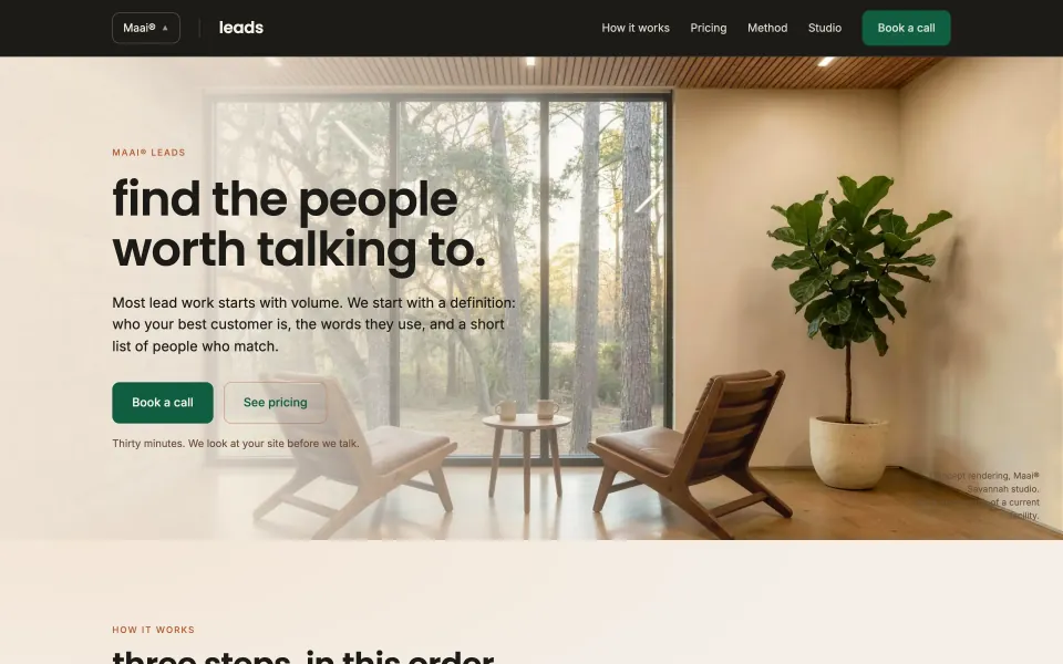 Maai® Leads homepage
