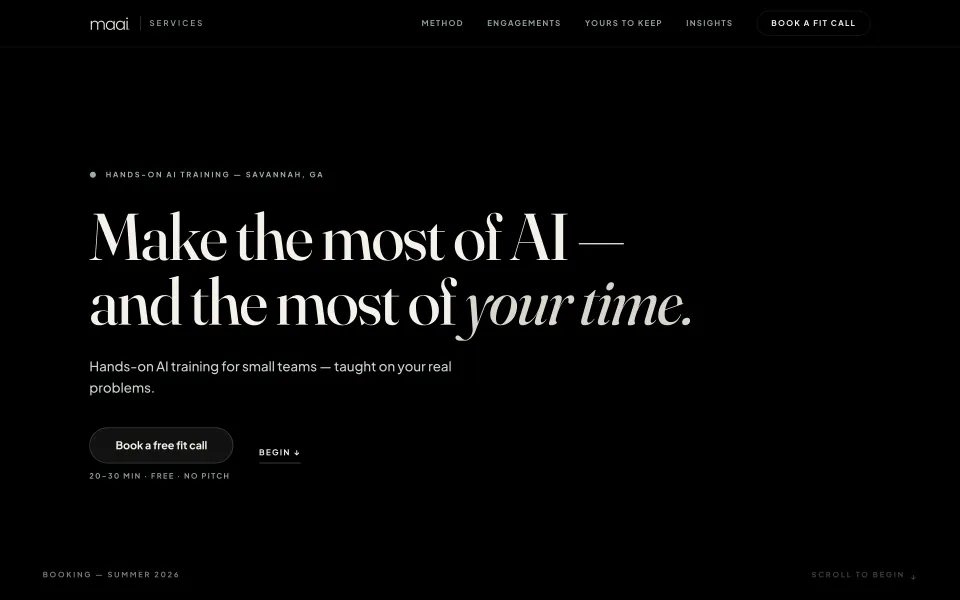 Maai® Services homepage